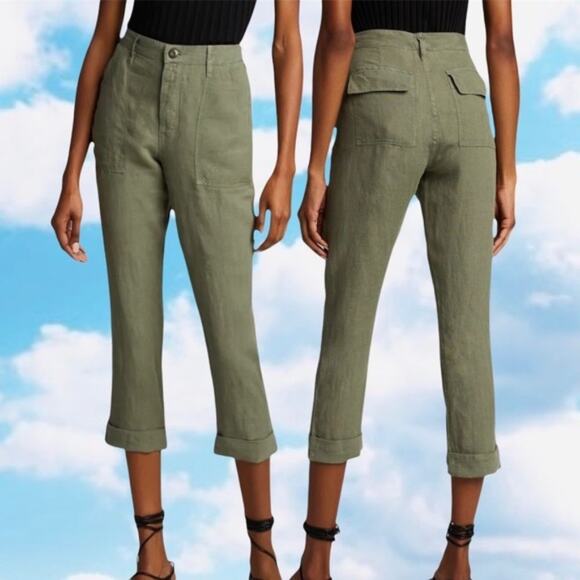 Frame Denim Le Beau Linen Capri Pant NWT - Picture 1 of 5